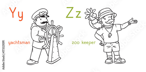 ABC professions coloring book set.