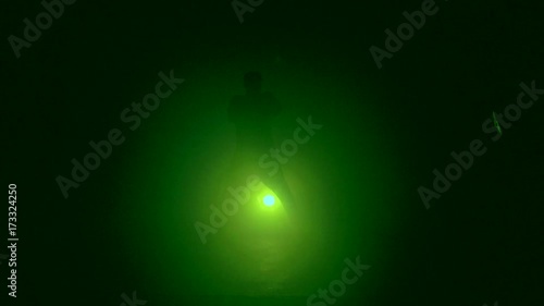 Silhouette dancing on green background