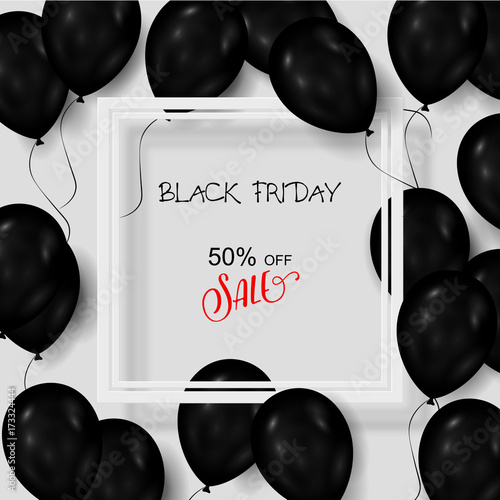 Black friday sale deals - vector balloons banner ( shopping , promotion )