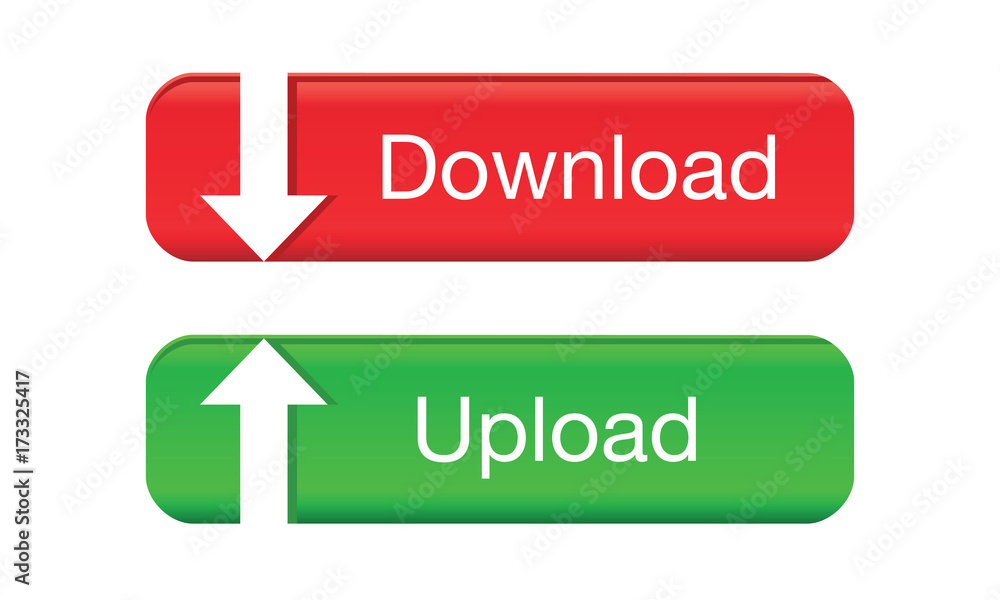 Red and green download and upload buttons. Red and green download and upload buttons.