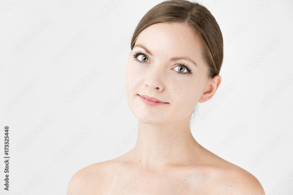 portrait of attractive woman beauty image isolated on white background portrait of attractive woman beauty image isolated on white background