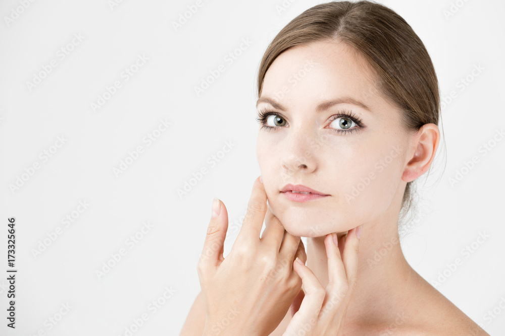 portrait of attractive woman beauty image isolated on white background portrait of attractive woman beauty image isolated on white background