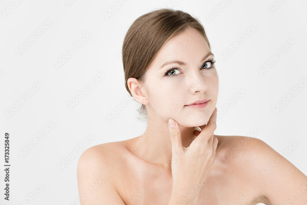 portrait of attractive woman beauty image isolated on white background portrait of attractive woman beauty image isolated on white background