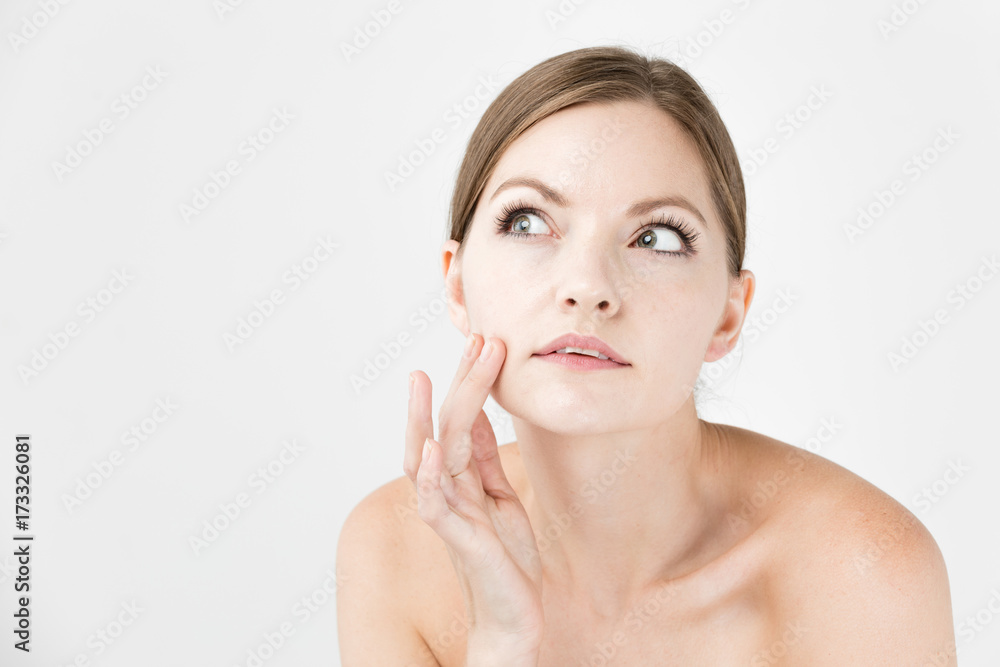 portrait of attractive woman beauty image isolated on white background portrait of attractive woman beauty image isolated on white background