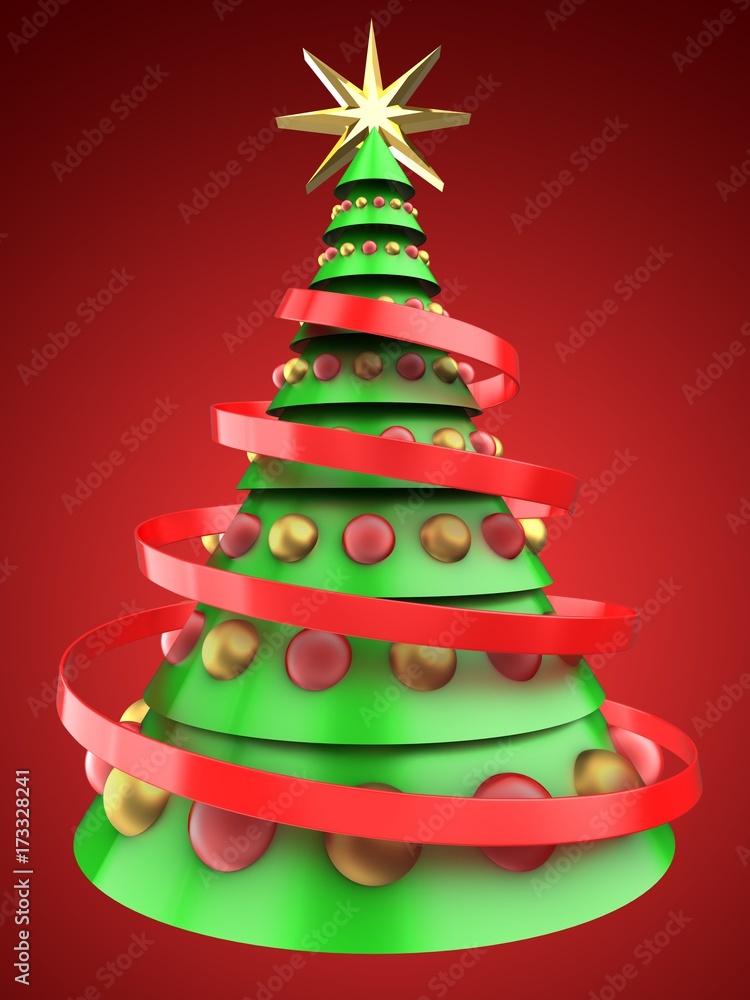 3d light green Christmas tree