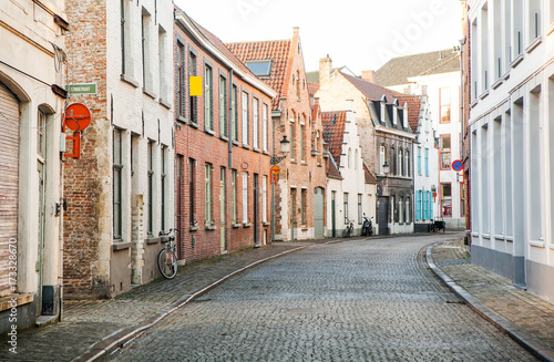 The old street in Bruges, Belgium