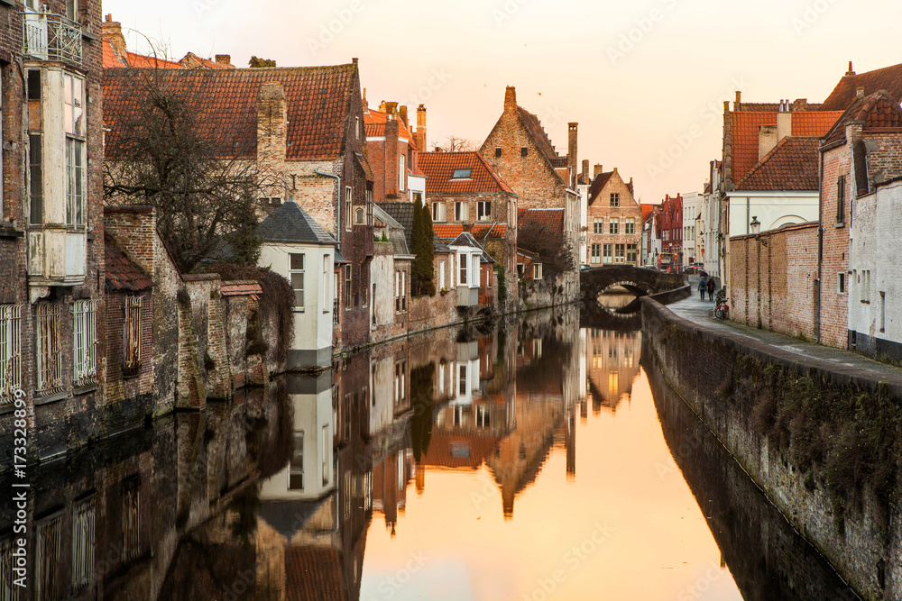 Silent evening in Bruges, Belgium