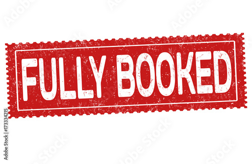 Fully booked sign or stamp