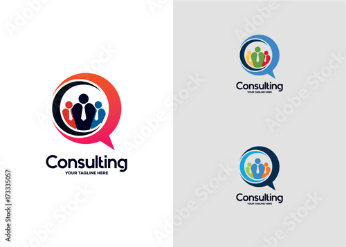 People Business Consulting Logo Template Design Vector, Emblem, Design Concept, Creative Symbol, Icon