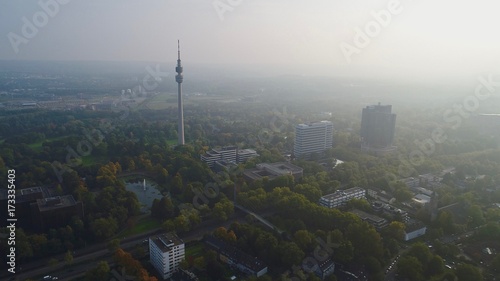 Aerial View Dortmund Germany NRW including Florian Tower City Center and old Industrial 