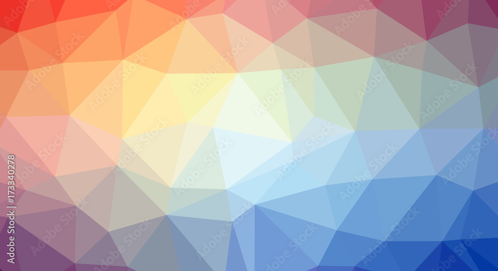 Abstract modern polygonal background based on geometric shapes of triangles of different sizes.