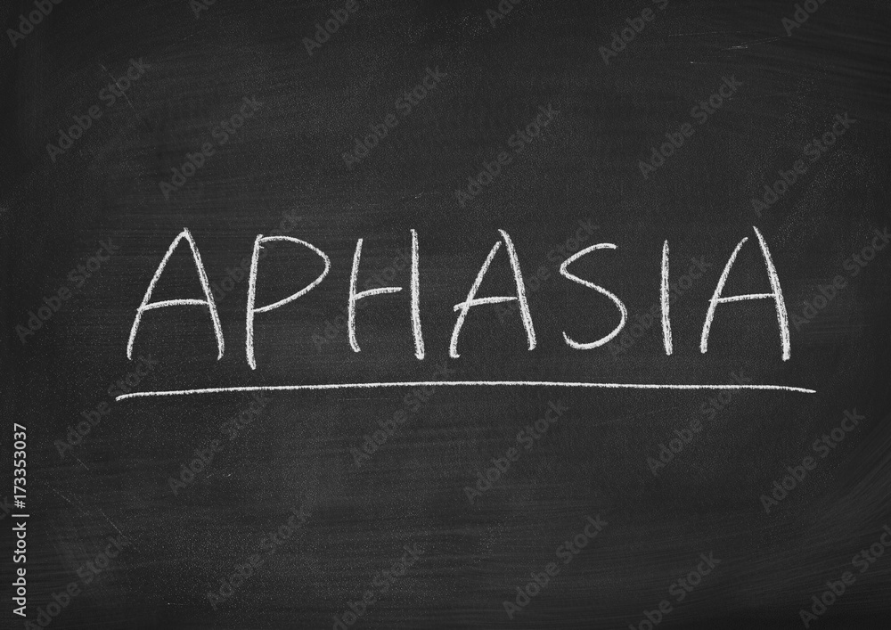 Fototapeta premium aphasia oncept word on a blackboard background
