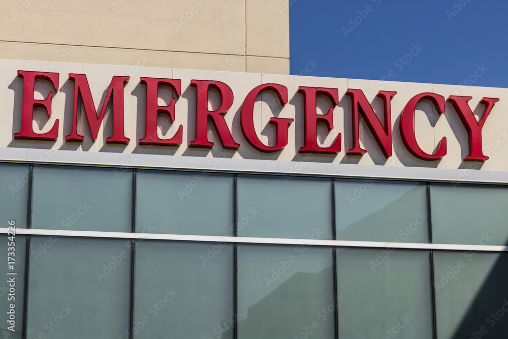 Red Emergency Entrance Sign for a Local Hospital XIX Red Emergency Entrance Sign for a Local Hospital XIX