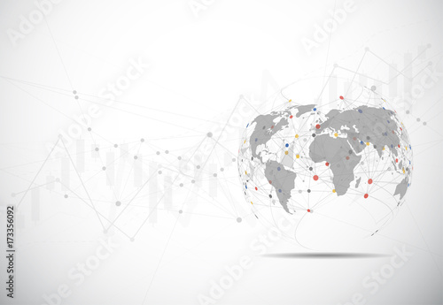 Global network connection. World map point and line composition concept of global business. Vector Illustration