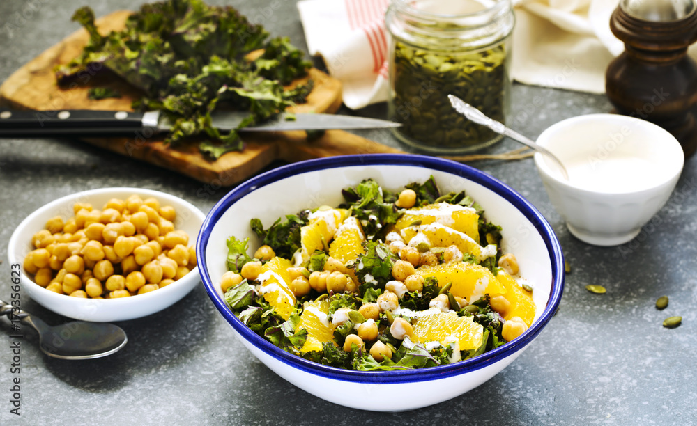 Kale, orange and chickpeas salad Kale, orange and chickpeas salad
