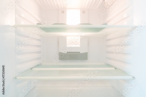 Empty refrigerator interior