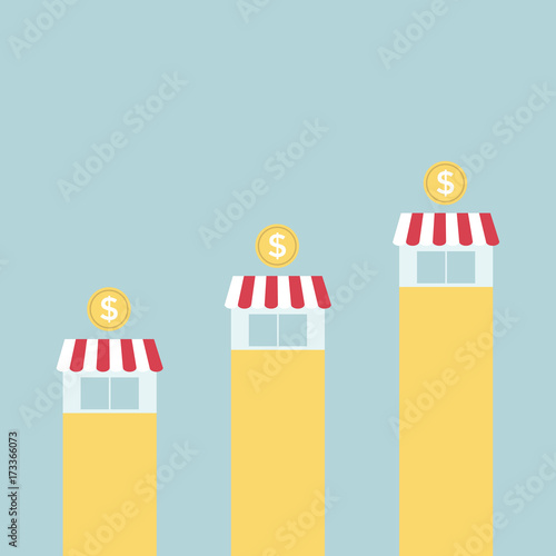 Franchise business concept, franchise marketing system. vector