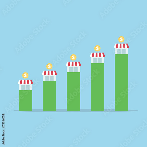 Franchise business concept, franchise marketing system. vector
