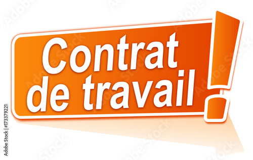 contrat de travail sur étiquette orange