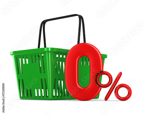 Green empty shopping basket...