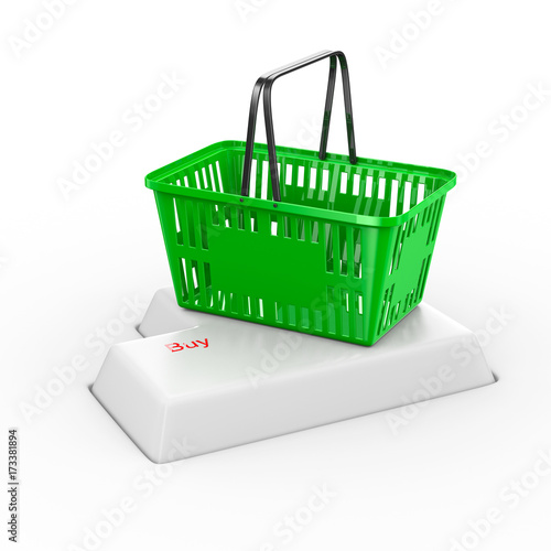 online shopping on white ba...