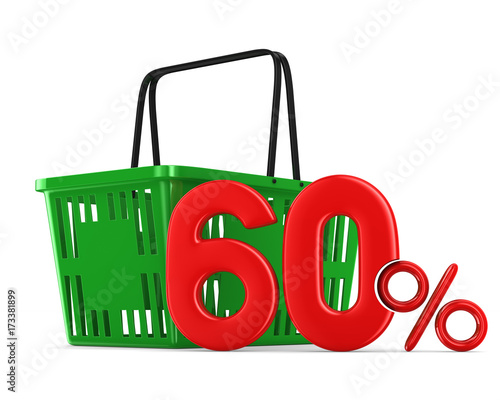 Green empty shopping basket...