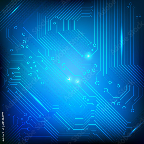 Abstract Blue Hi Technology Circuit Board Modern Line Pattern Design Concept Vector Background