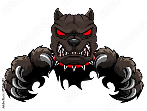 Angry dog mascot cartoon. Vector illustration