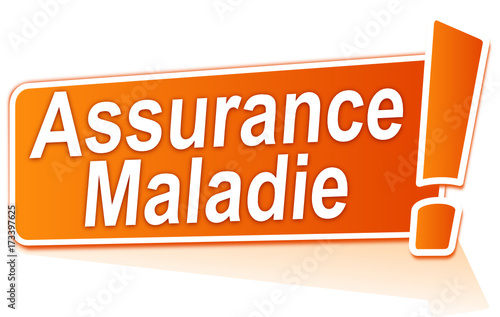 assurance maladie sur étiquette orange