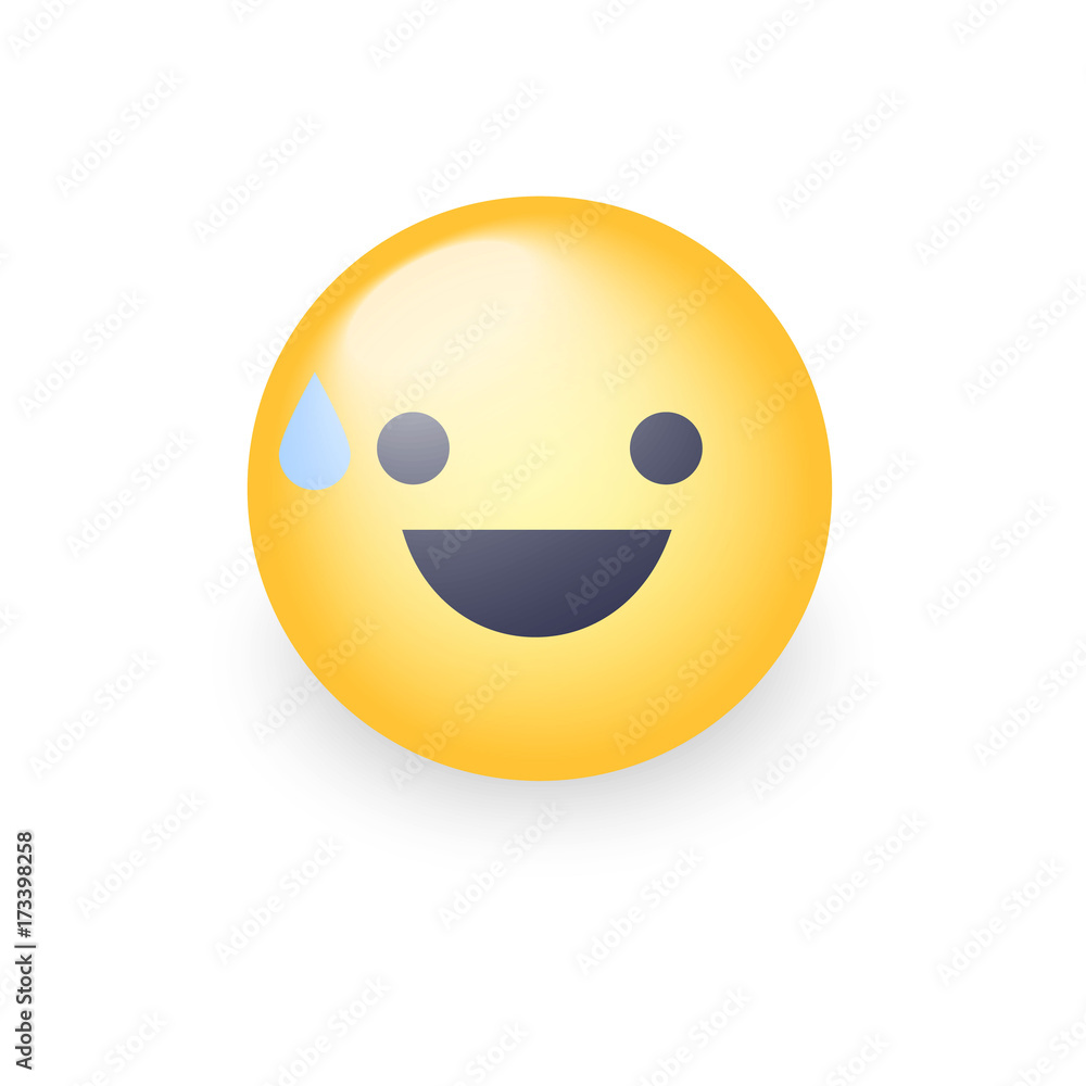 Smiling Face with Open Mouth and Cold Sweat. Smiling emoticon mood Smiling Face with Open Mouth and Cold Sweat. Smiling emoticon mood