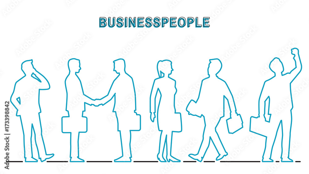 Outline contour of business people Outline contour of business people