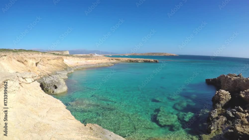The exotic sea of Koufonissi island in Cyclades, Greece The exotic sea of Koufonissi island in Cyclades, Greece