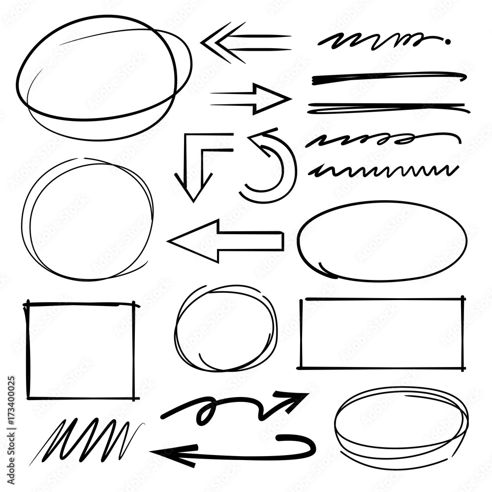 Fototapeta premium hand drawn marker elements