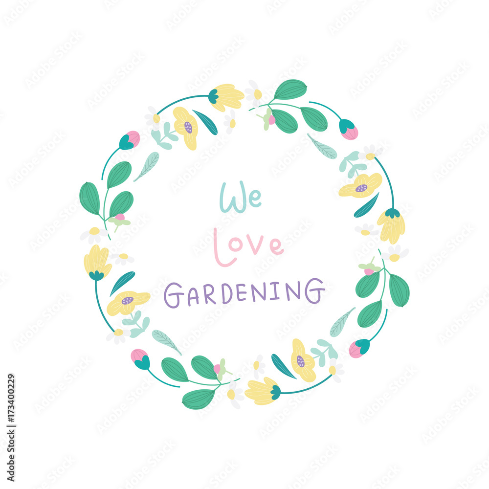 Fototapeta premium cute wreaths with text decoration