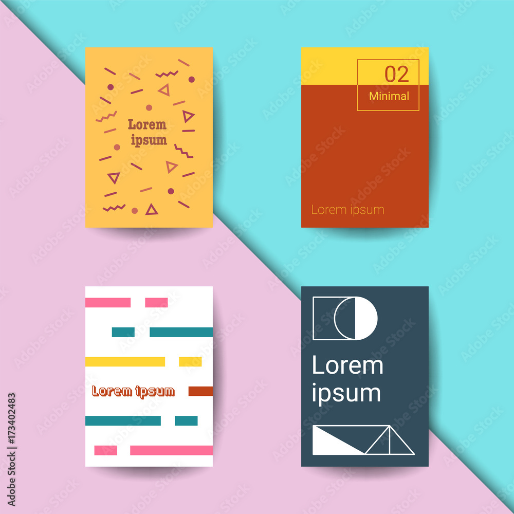 Fototapeta premium trendy minimal cover set