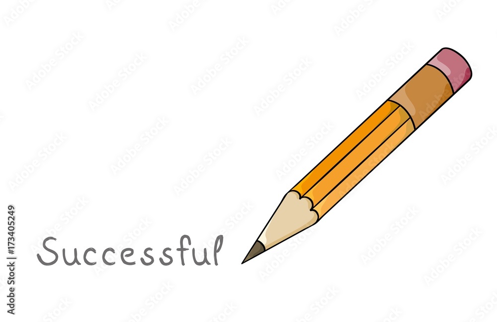 pen and written text: Successful pen and written text: Successful