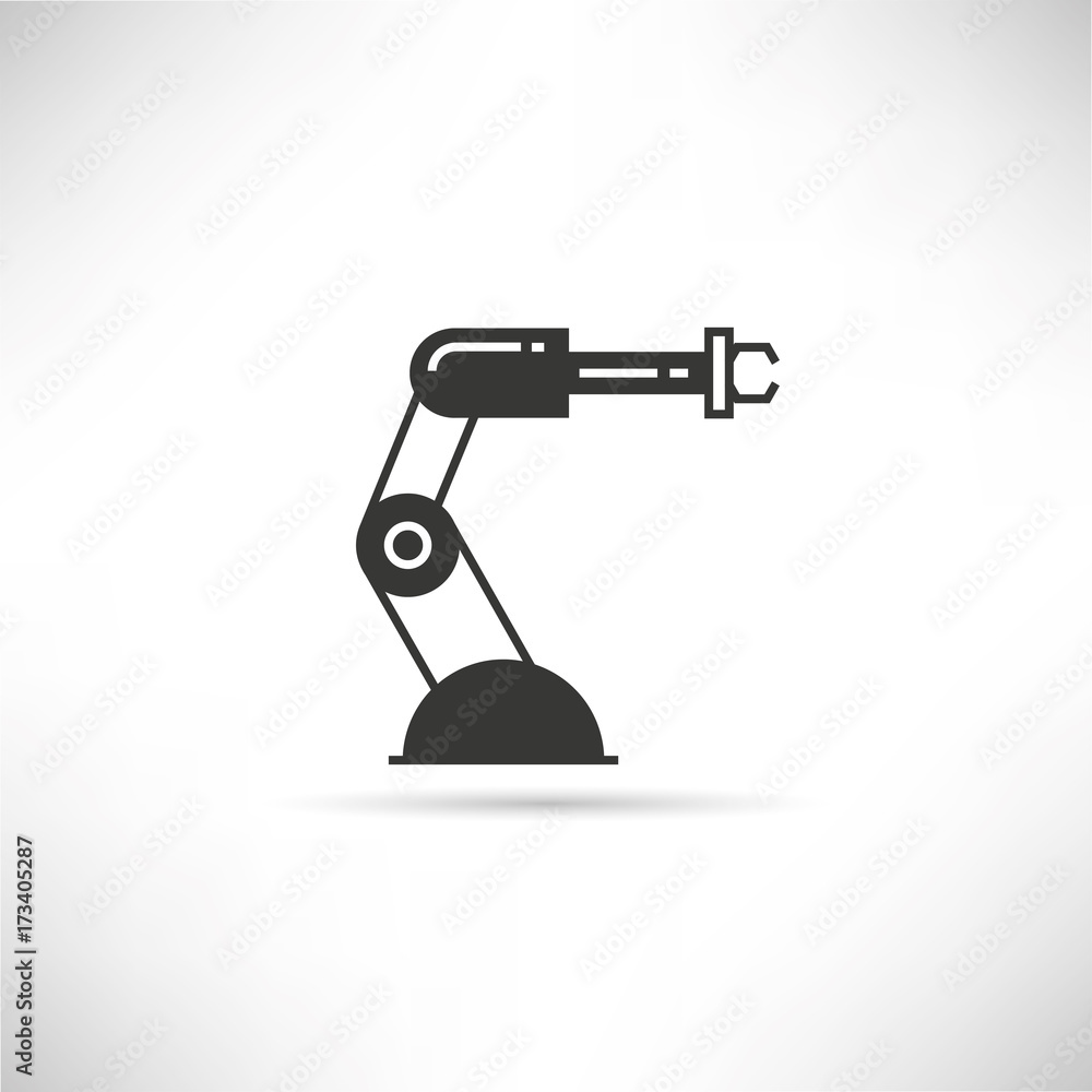 robotic arm in manufacturing process icon robotic arm in manufacturing process icon