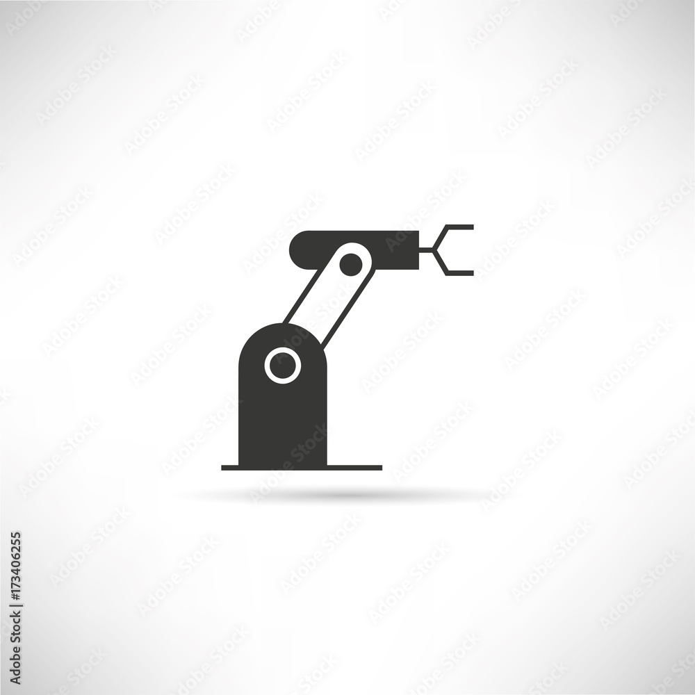 robotic arm in manufacturing process icon robotic arm in manufacturing process icon