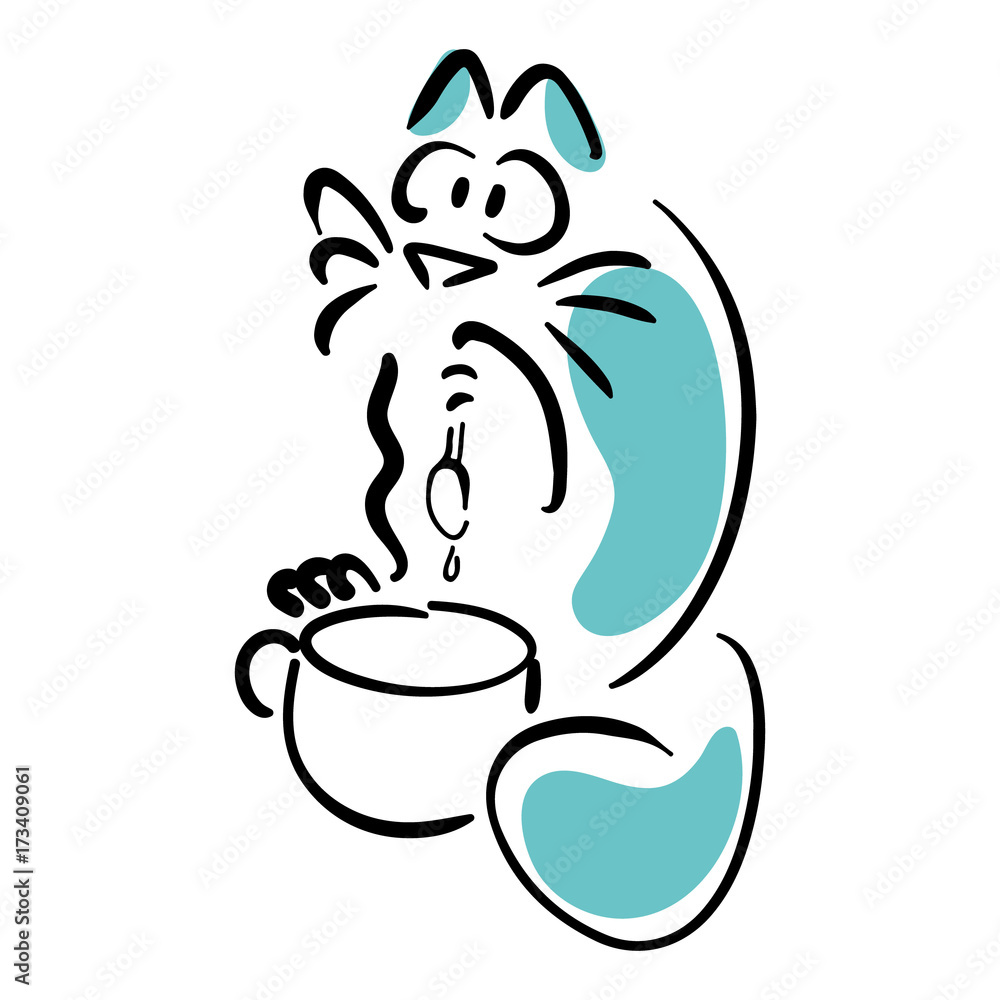 Cat holding a teaspoon Cat holding a teaspoon