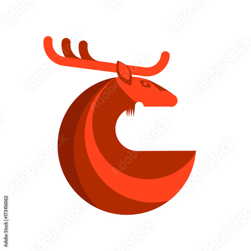 Red Deer Round Icon