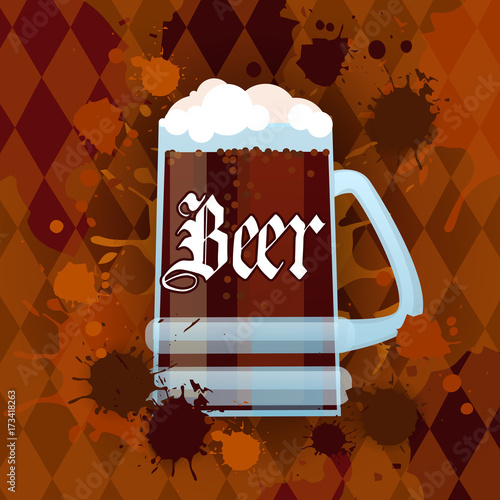 Oktoberfest Traditional Beer Festival Banner Holiday Poster Flat Vector Illustration