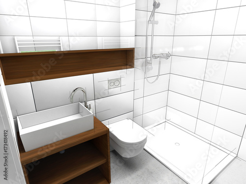 Handskizze Badezimmer