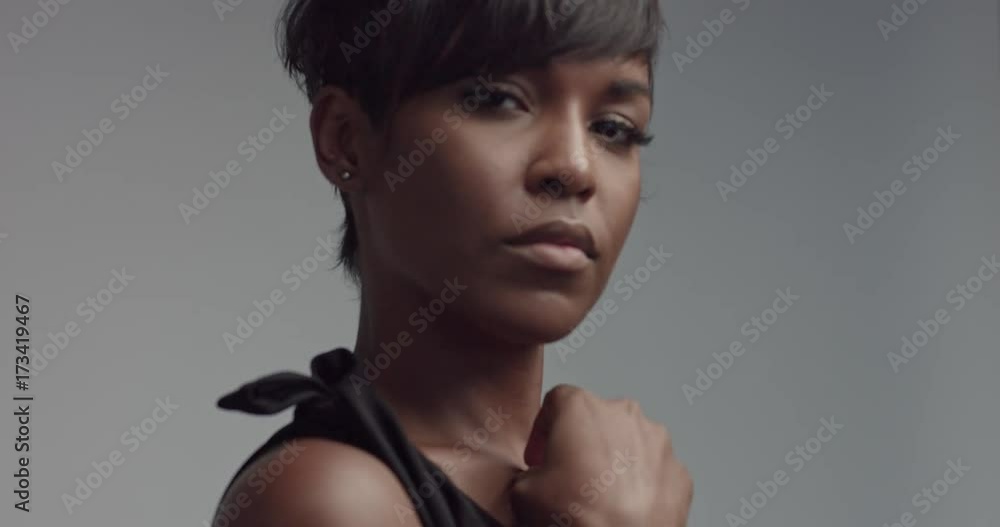 Gorgeous black young woman dancing and posing video Gorgeous black young woman dancing and posing video