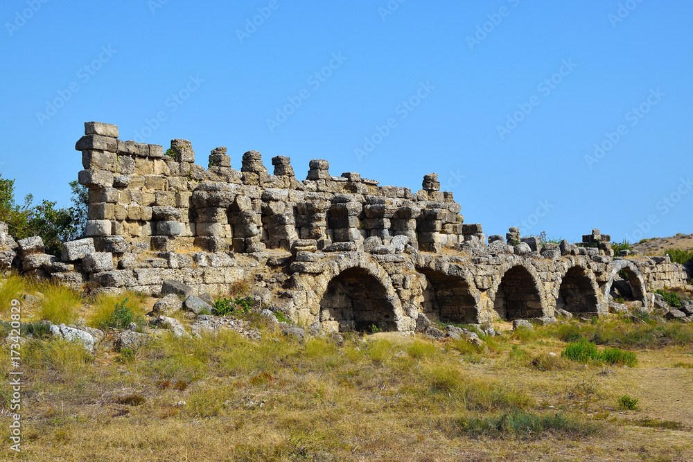 Pre-Roman Ruins of the ancient city of Side. 