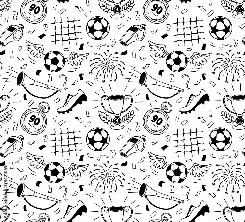 Naklejka premium Soccer pattern