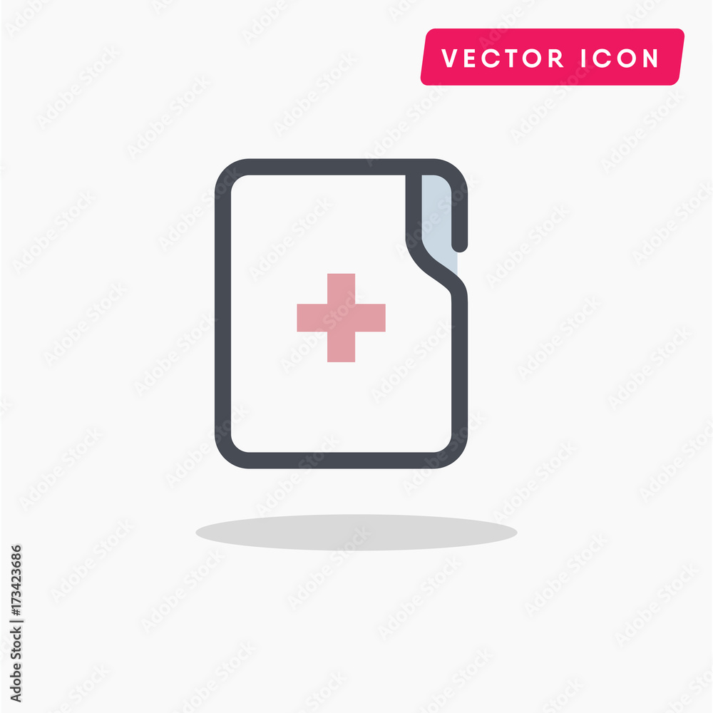 Fototapeta premium Medical document vector icon