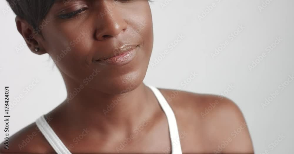 Gorgeous black young woman dancing and posing video Gorgeous black young woman dancing and posing video
