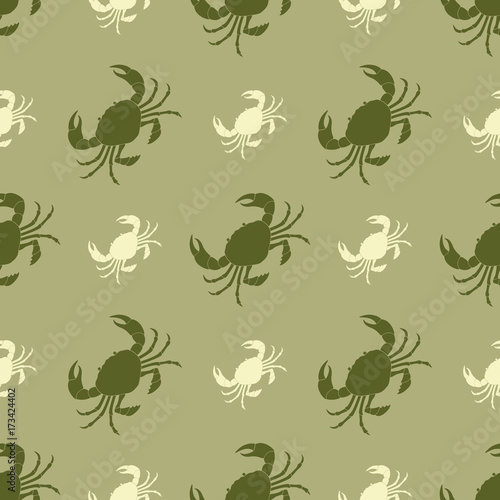 Seamless pattern with crabs for your design