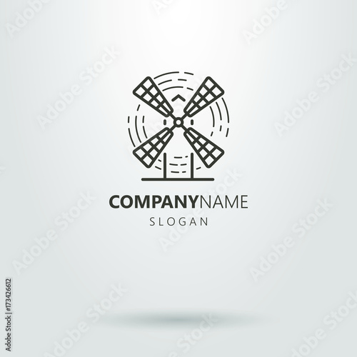 Black and white logo of the windmill