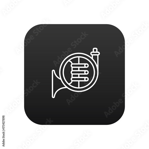 French horn vector icon